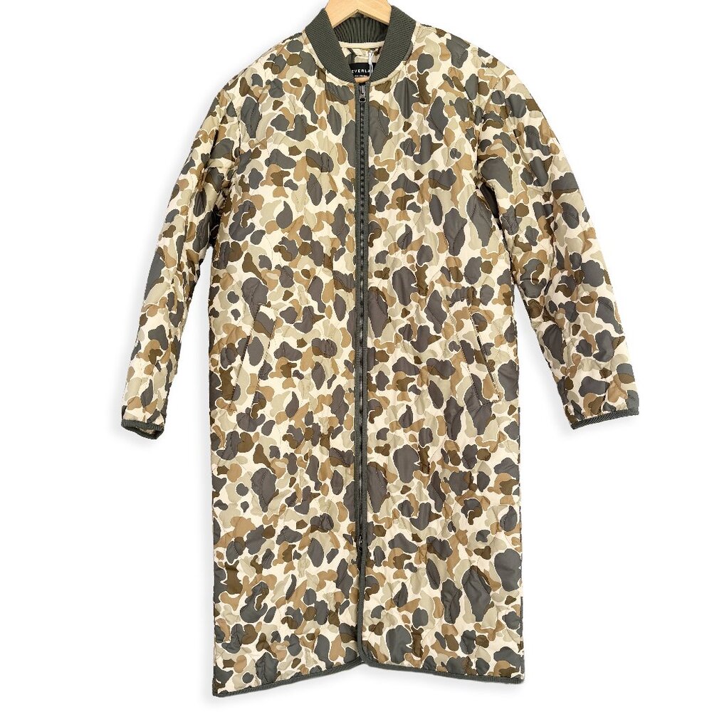 NWT Everlane ReNew Long Quilted Camo Puffer Coat S - Picture 2 of 15